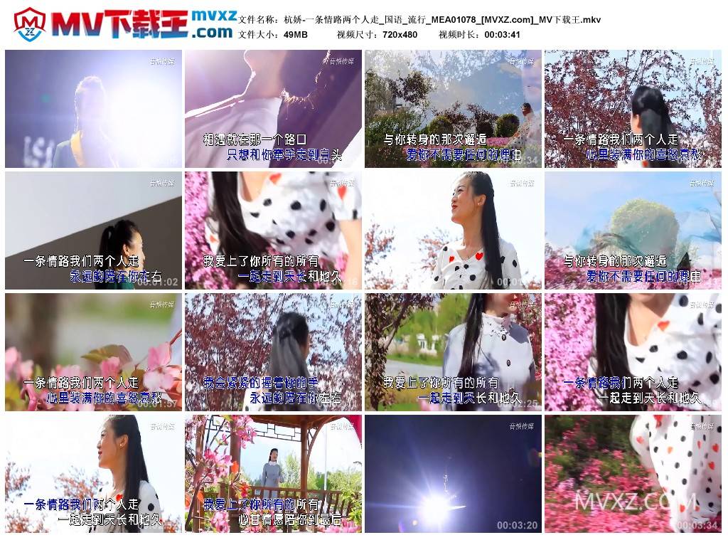 杭娇-一条情路两个人走_国语_流行_MEA01078